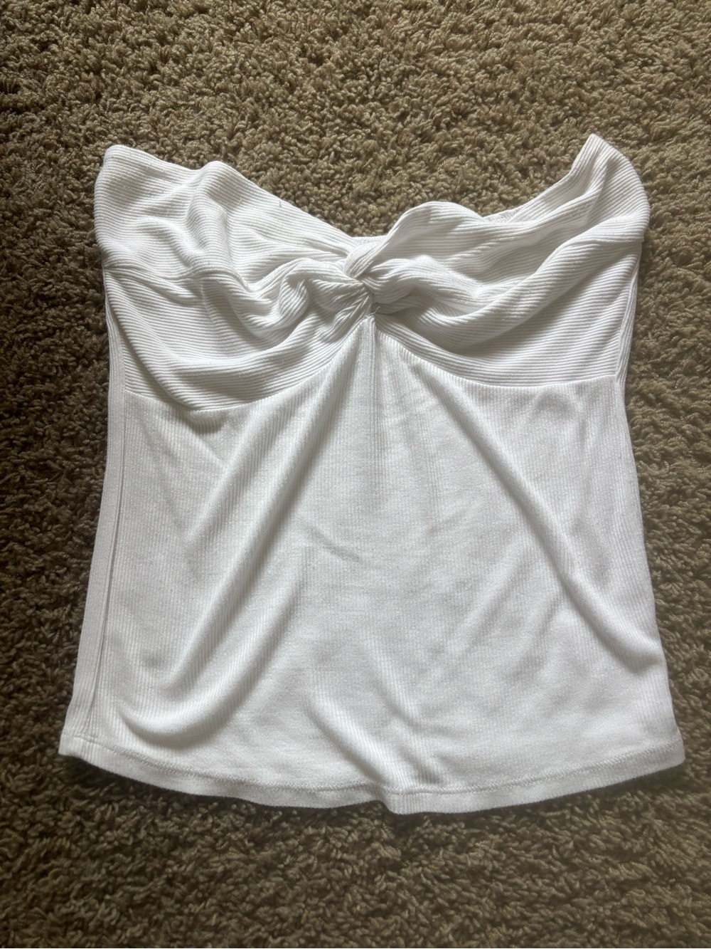 Gentle Fawn White Strapless Twist-Front Camisole